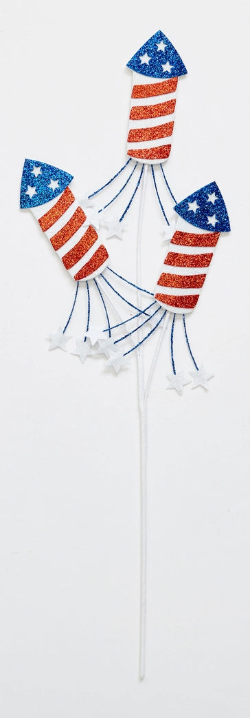Red, White & Blue Rocket w/ Stars Spray