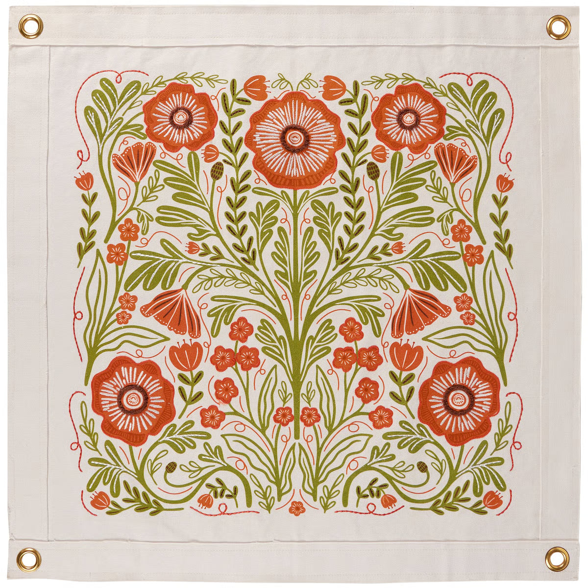 Poppies Folk Art Wall Banner