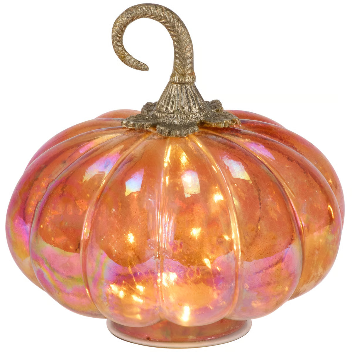 Lighted Glass Pumpkin