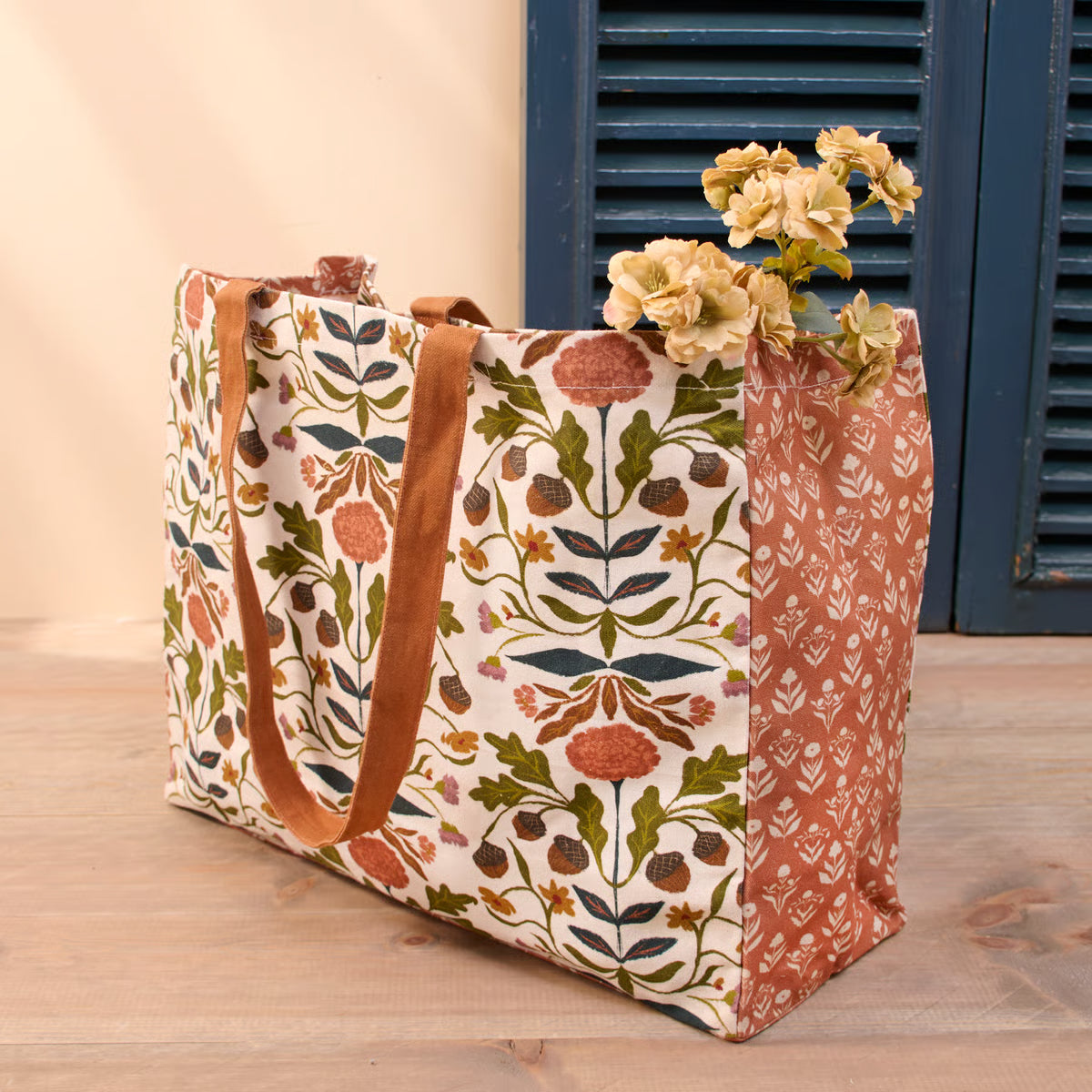 Fall Folk Floral Tote