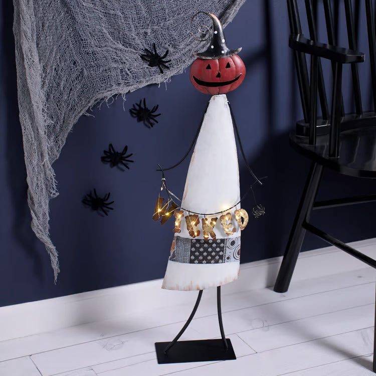 Lighted Wicked Pumpkin Sitter