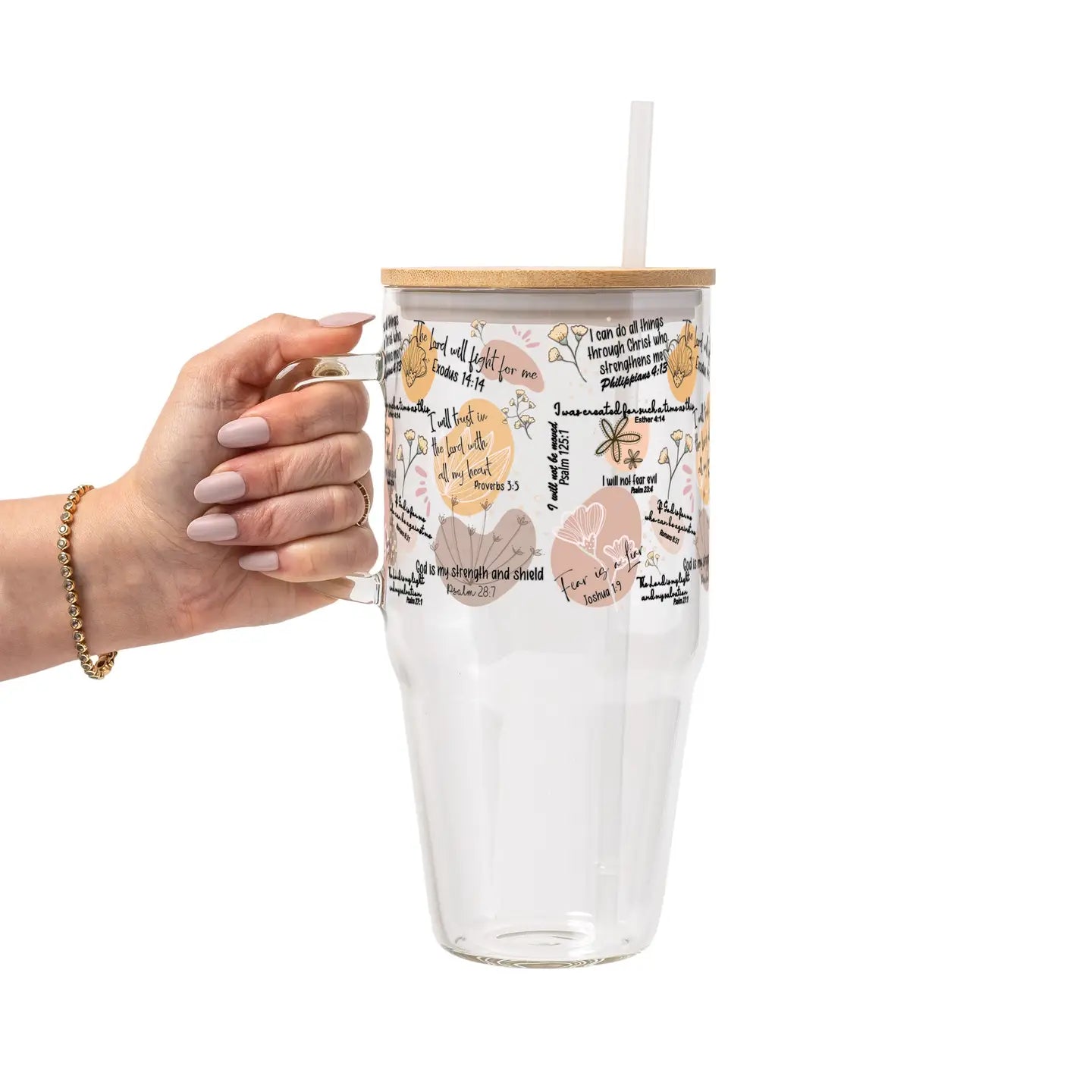 Bible Verse Glass Tumbler