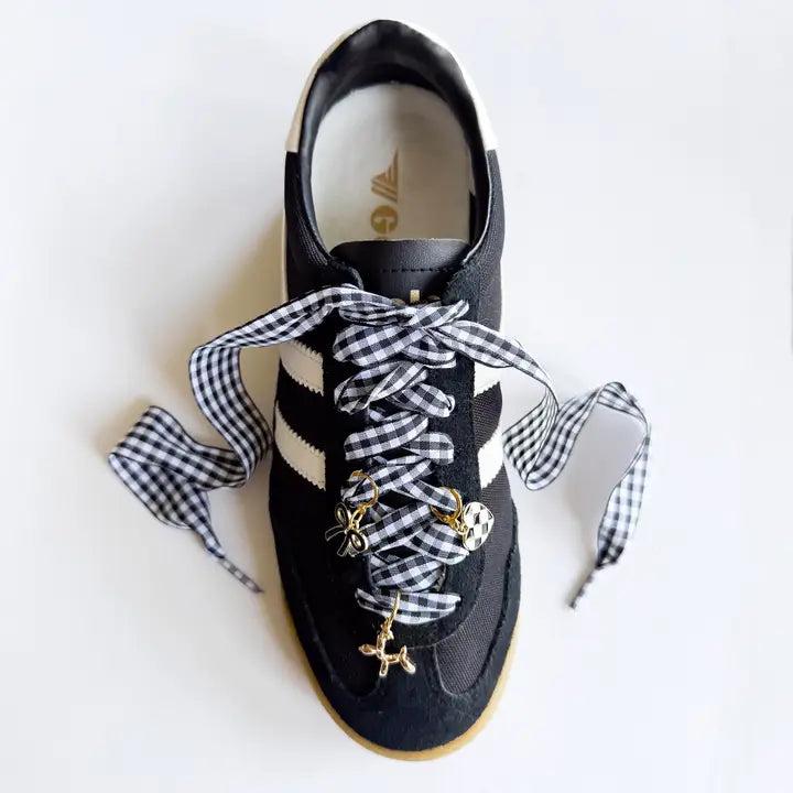Gingham Shoe Charms and Lace Sets