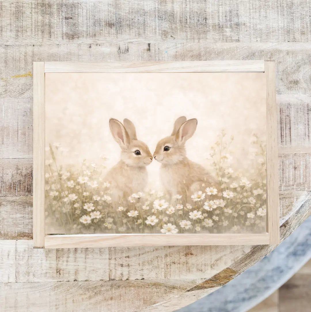 Bunnies in Flower Field