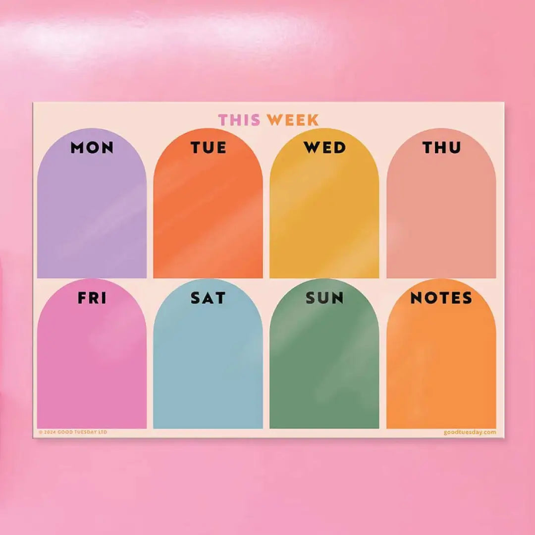 Magnetic Weekly Planner Rainbow Arches Fridge Magnet Planner