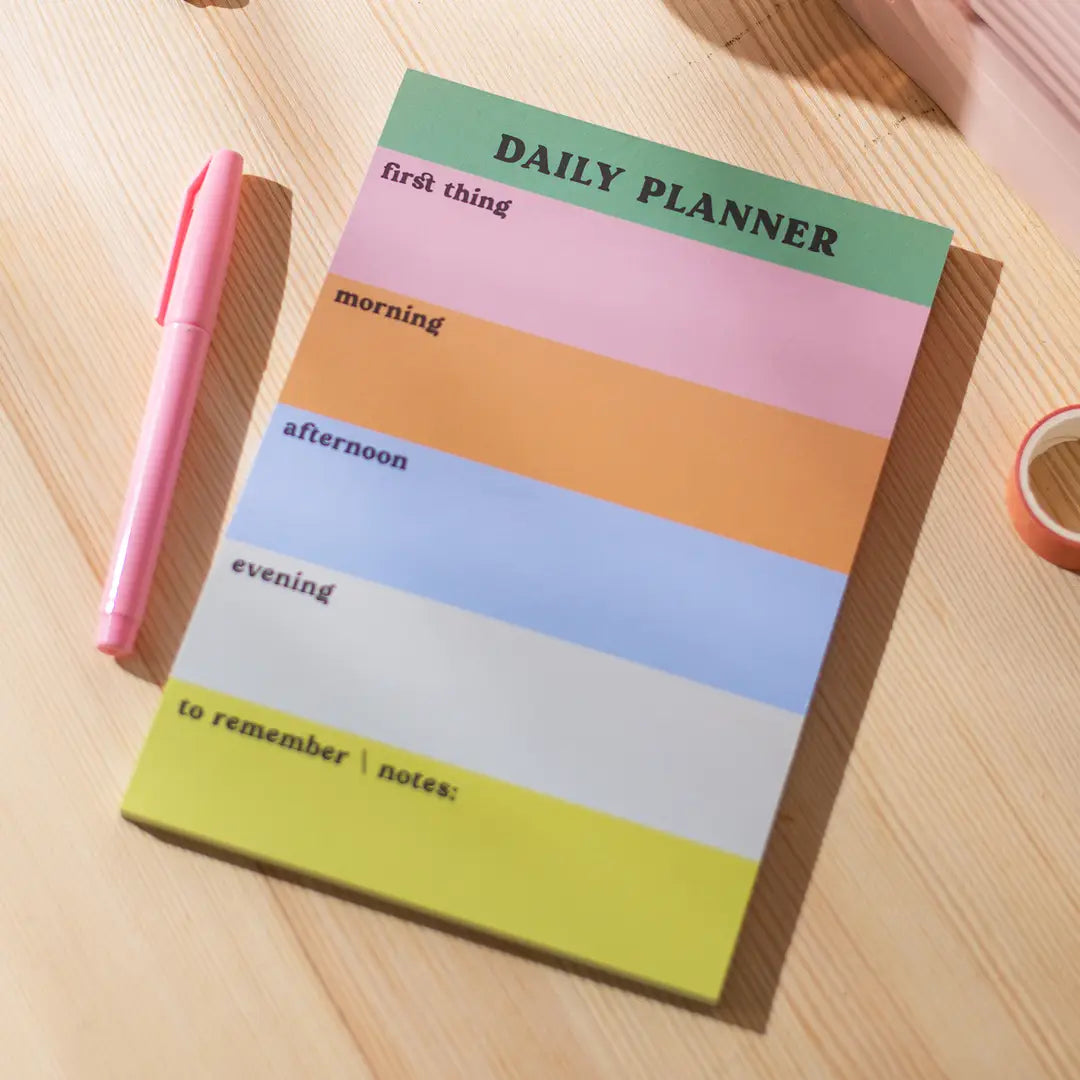 Daily Planner Pad Rainbow Color Block Notepad