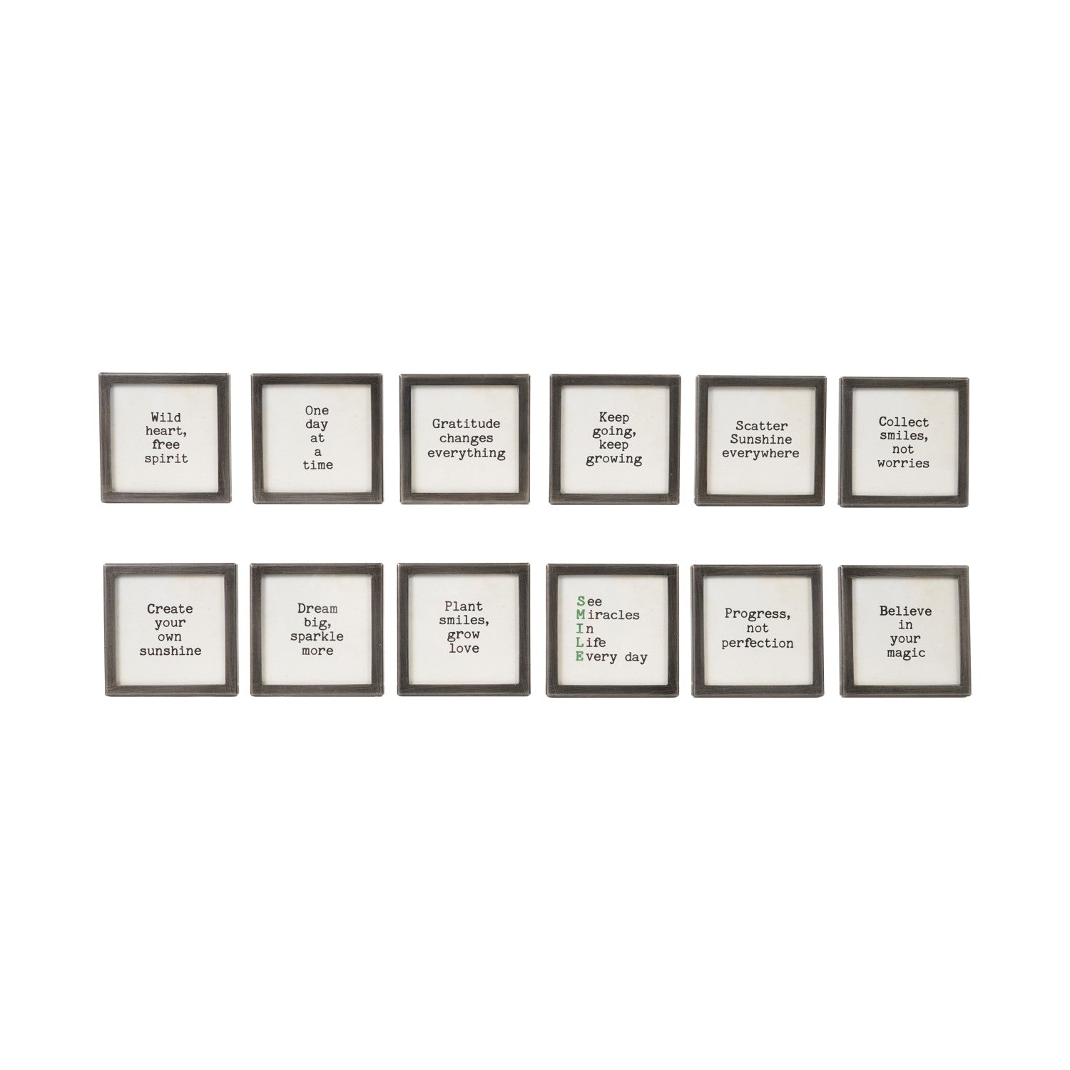 Metal & Glass Framed Magnet with Saying