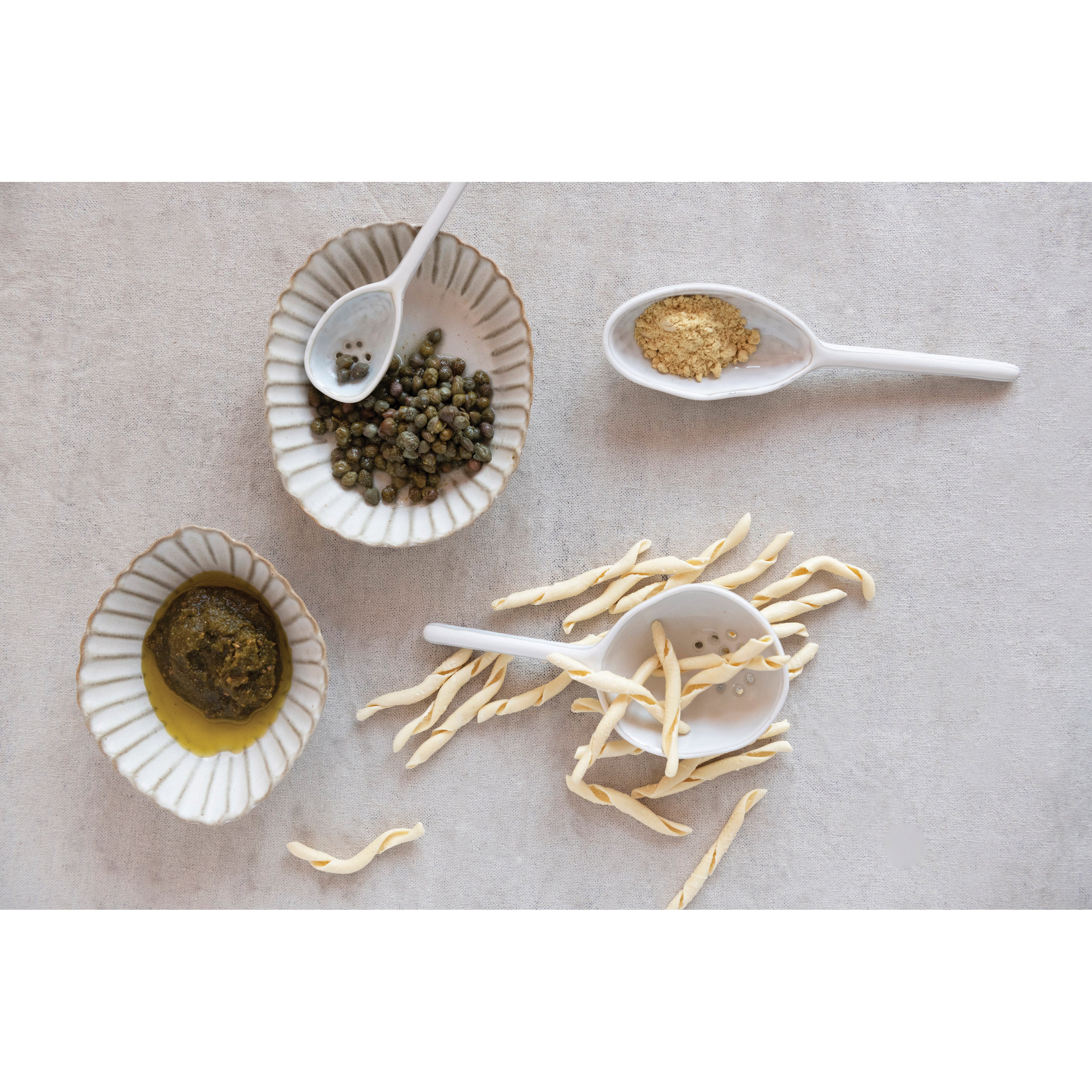 Stoneware Dish with Scalloped Edge