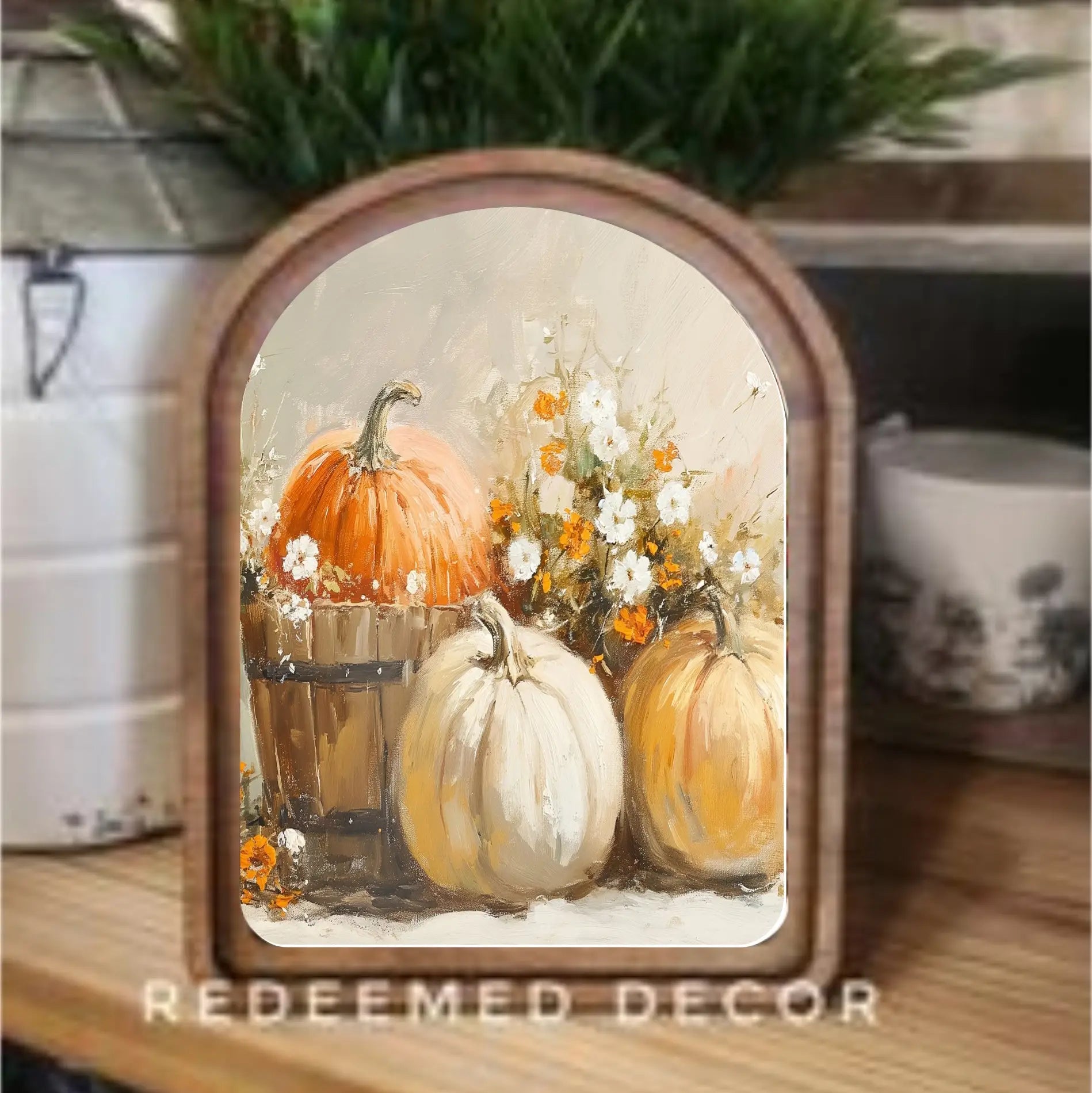 Fall/Halloween Arch Top Framed Art