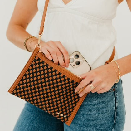 Veda Woven Crossbody and Clutch Bag