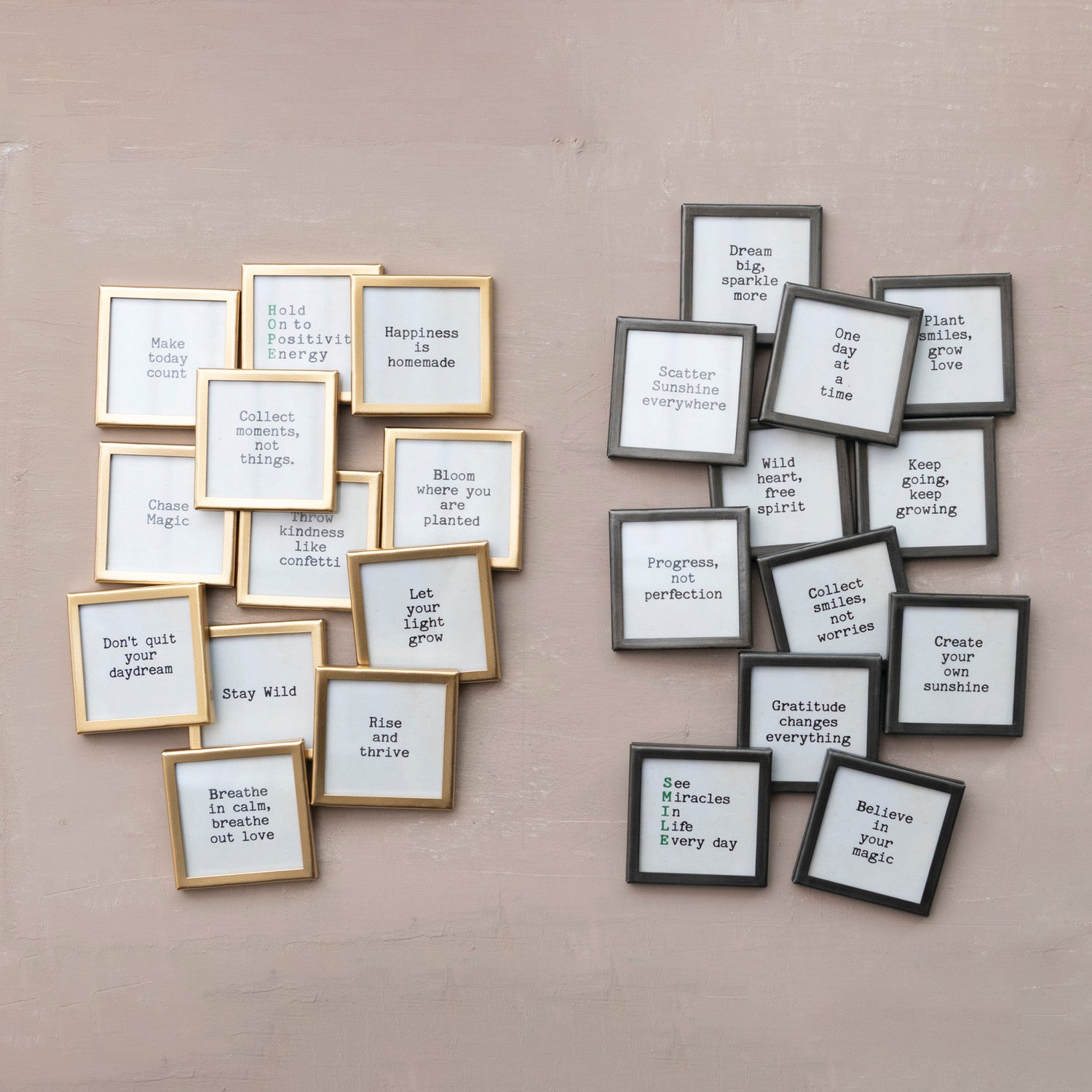 Metal & Glass Framed Magnet with Saying