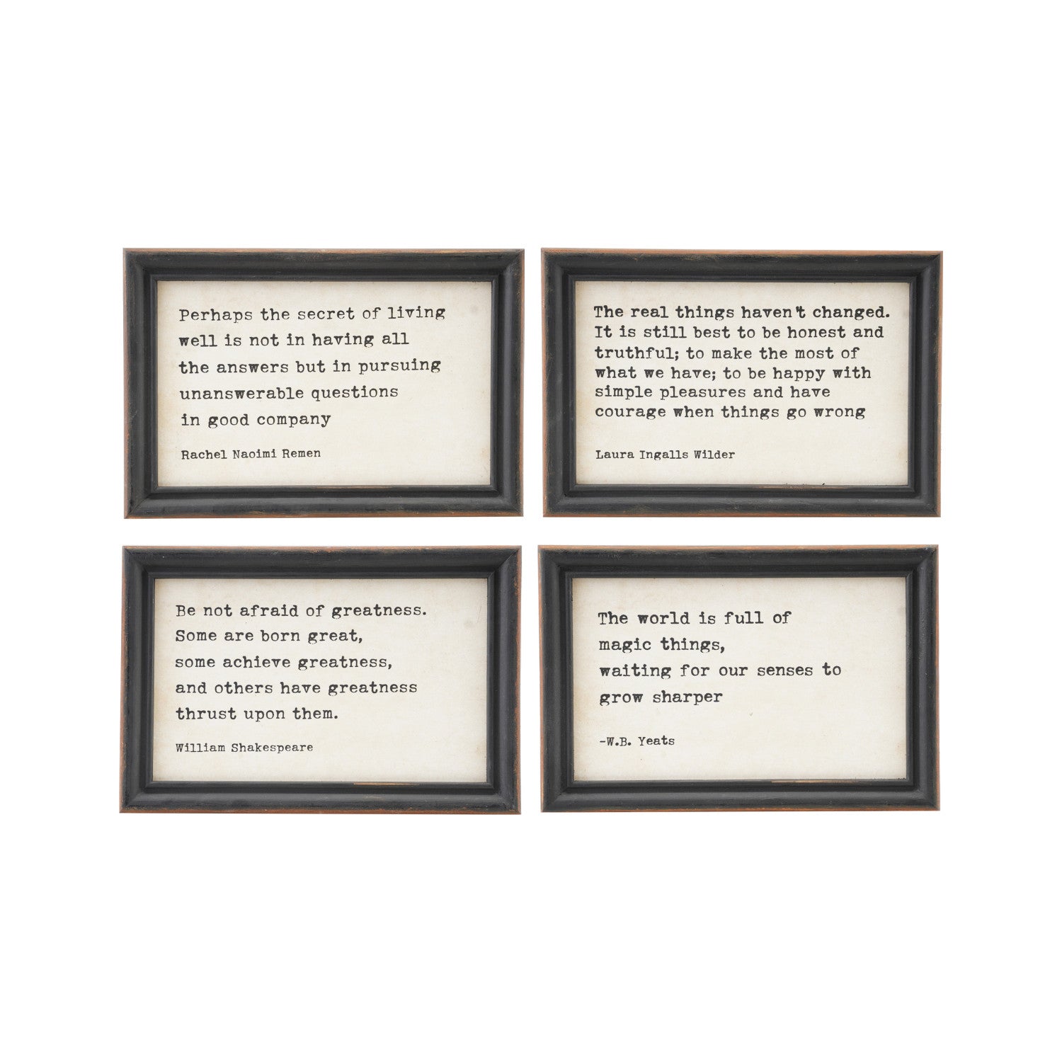Wood Framed Wall Decor with Saying, Black & White