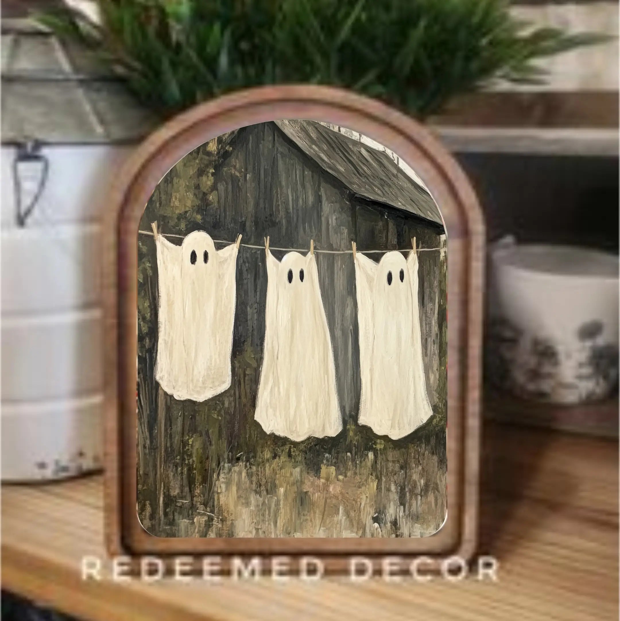 Fall/Halloween Arch Top Framed Art