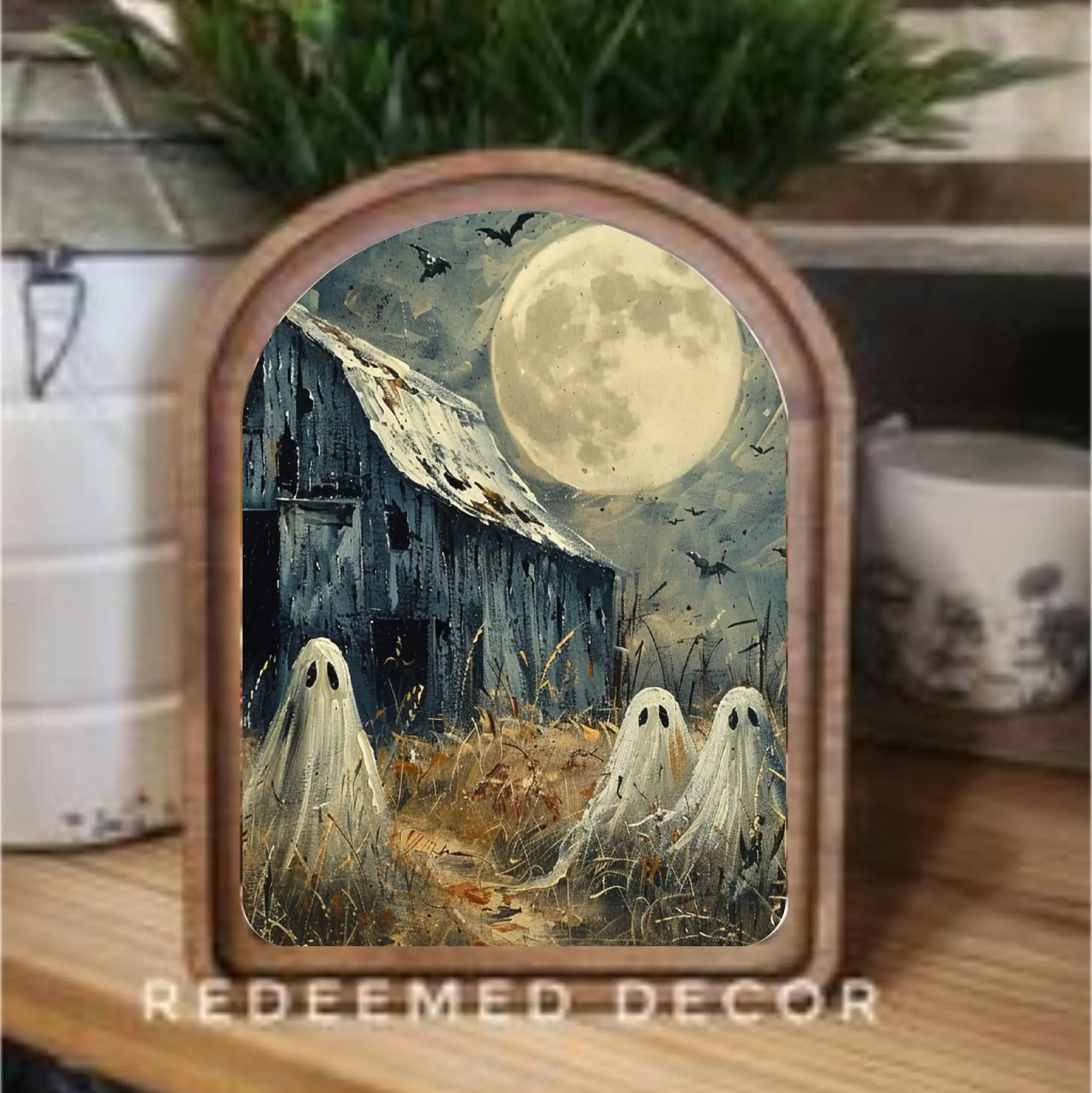 Fall/Halloween Arch Top Framed Art