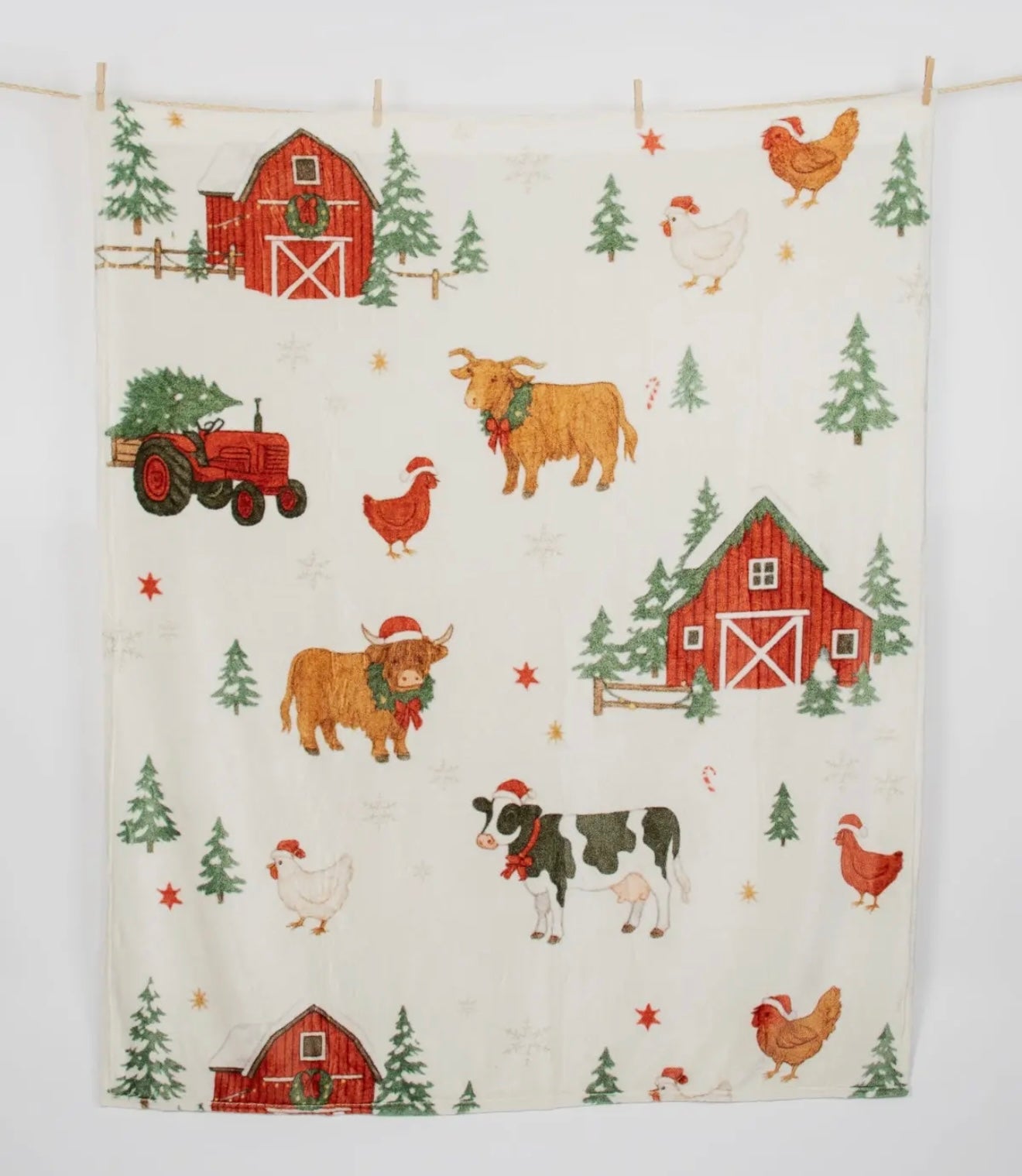 Christmas Barns and Animals Blanket
