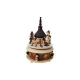 Wood Wind-Up Music Box, Plays "Oh Christmas Tree"