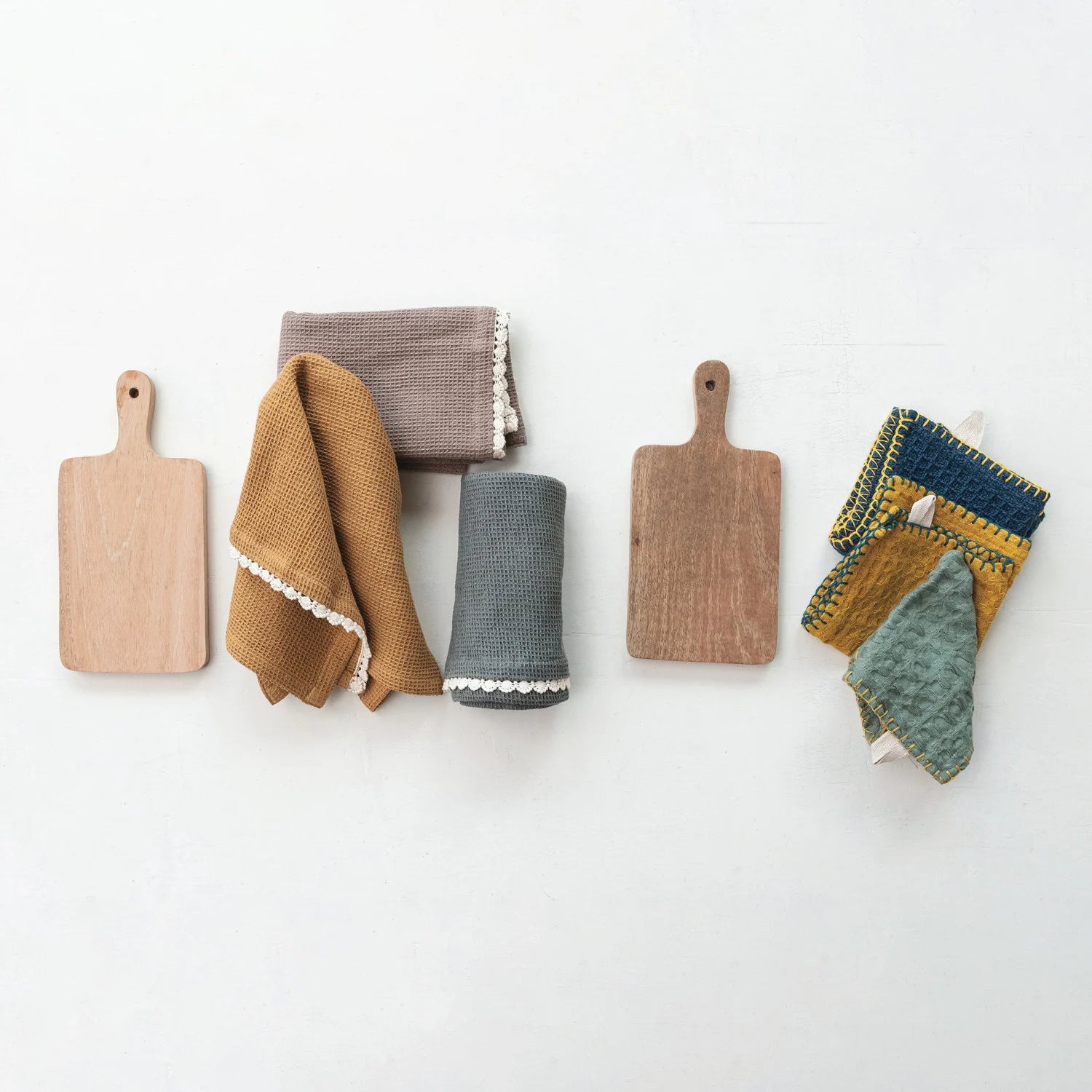 Waffle Tea Towels with Cutting Board