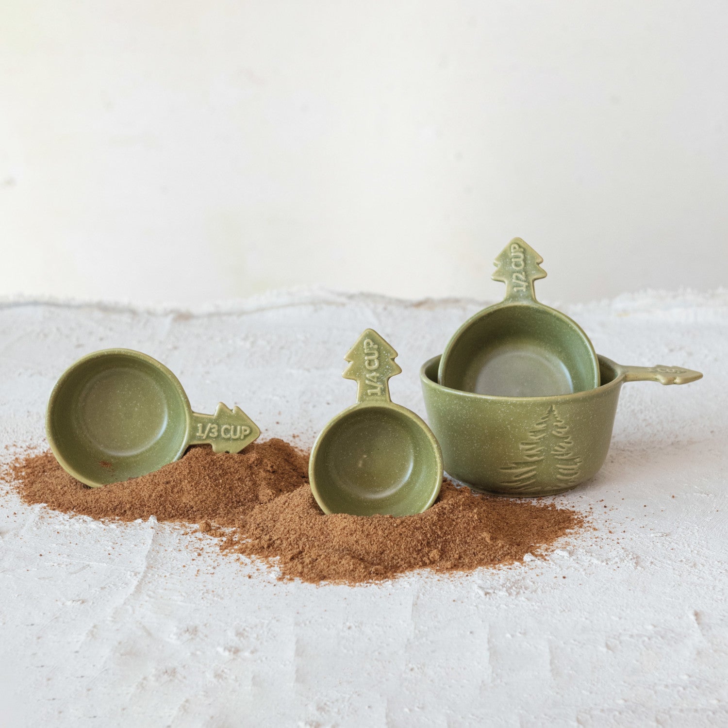 Green Tree Measuring Cups