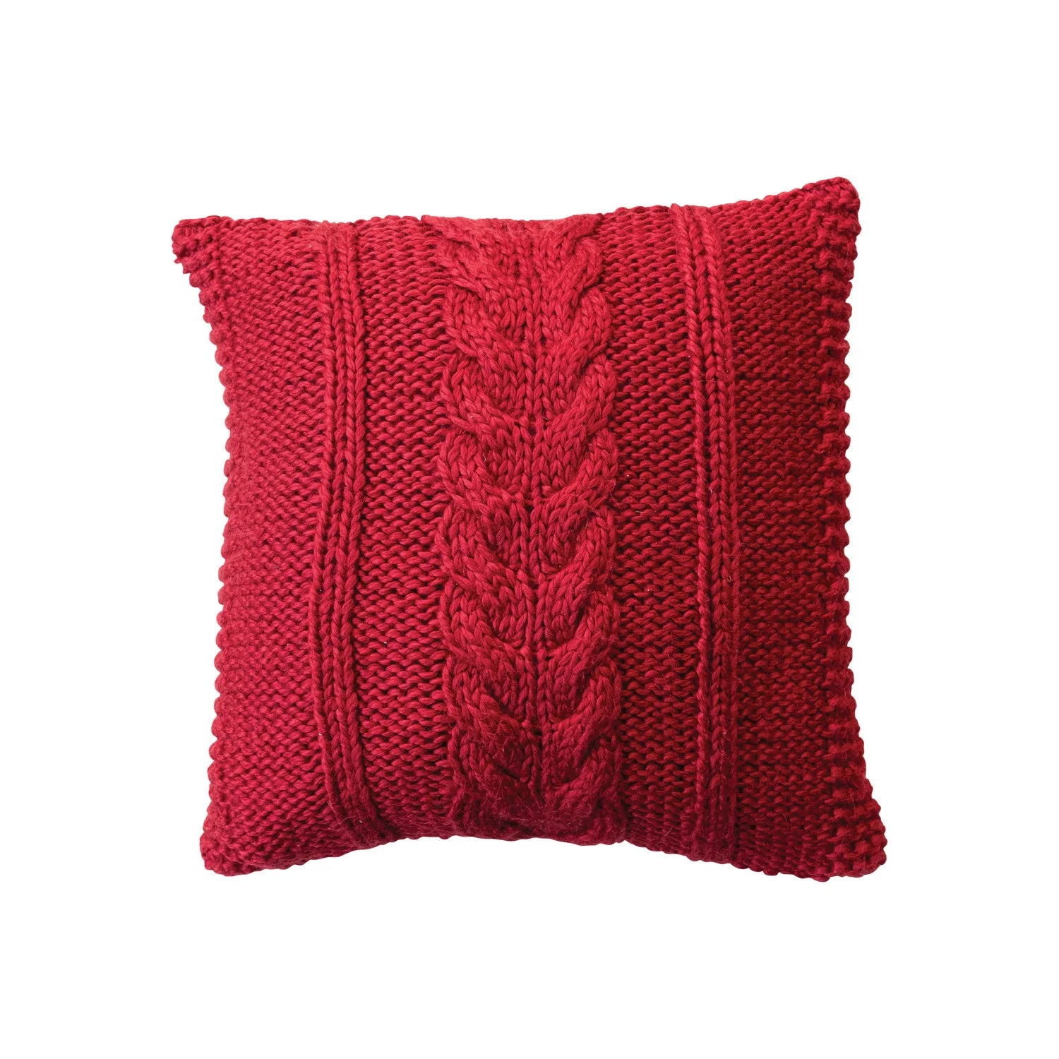 Red Cable Knit Pillow