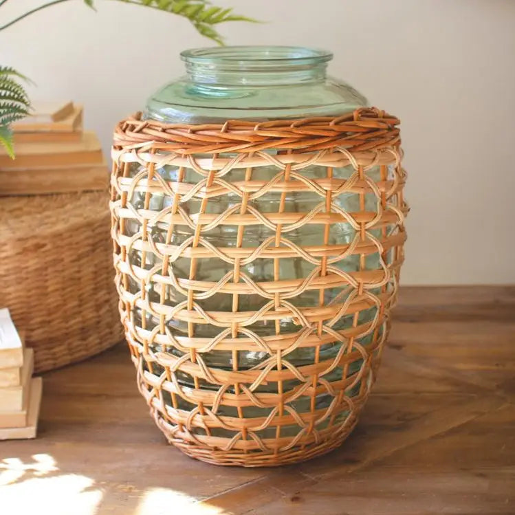 Willow Wrapped Glass Vessel