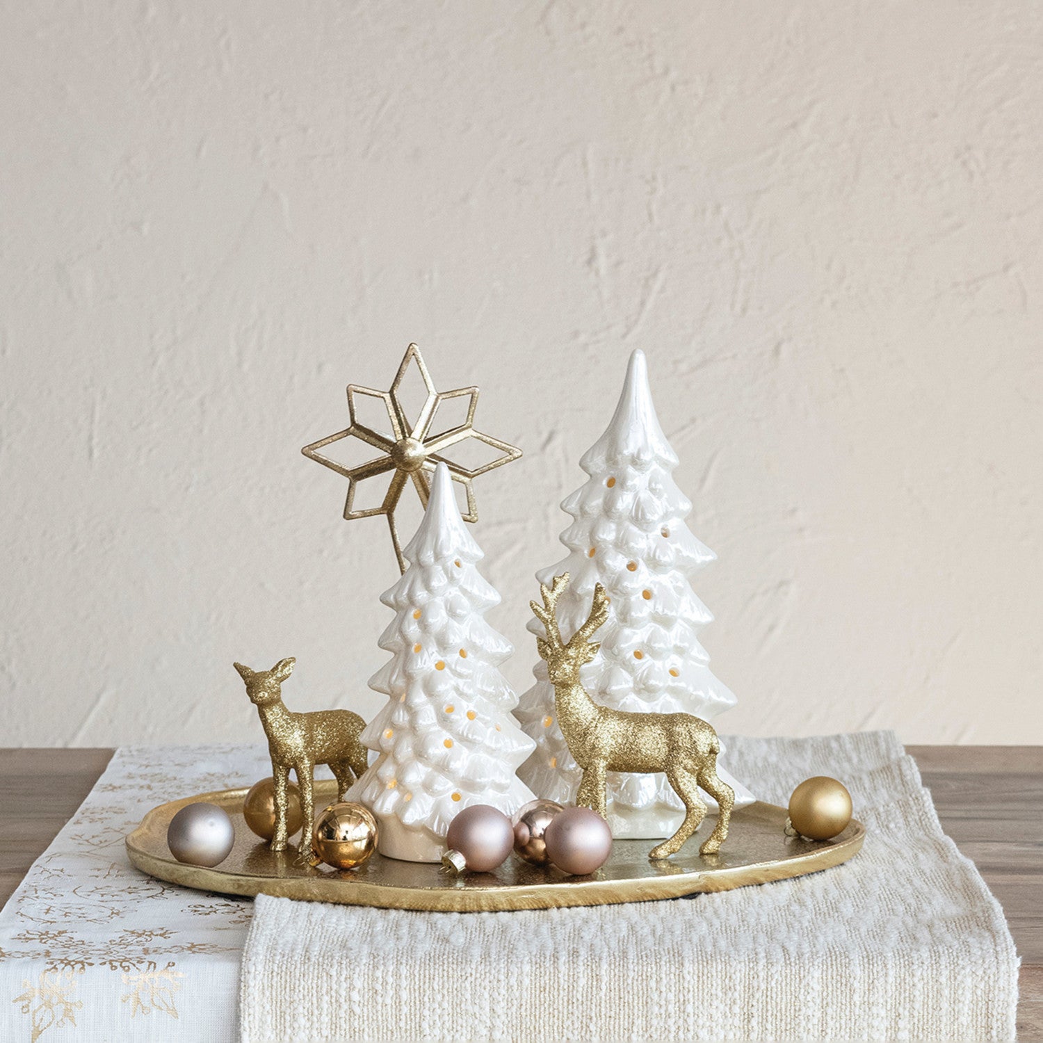 Stoneware LED Tree with Cutouts