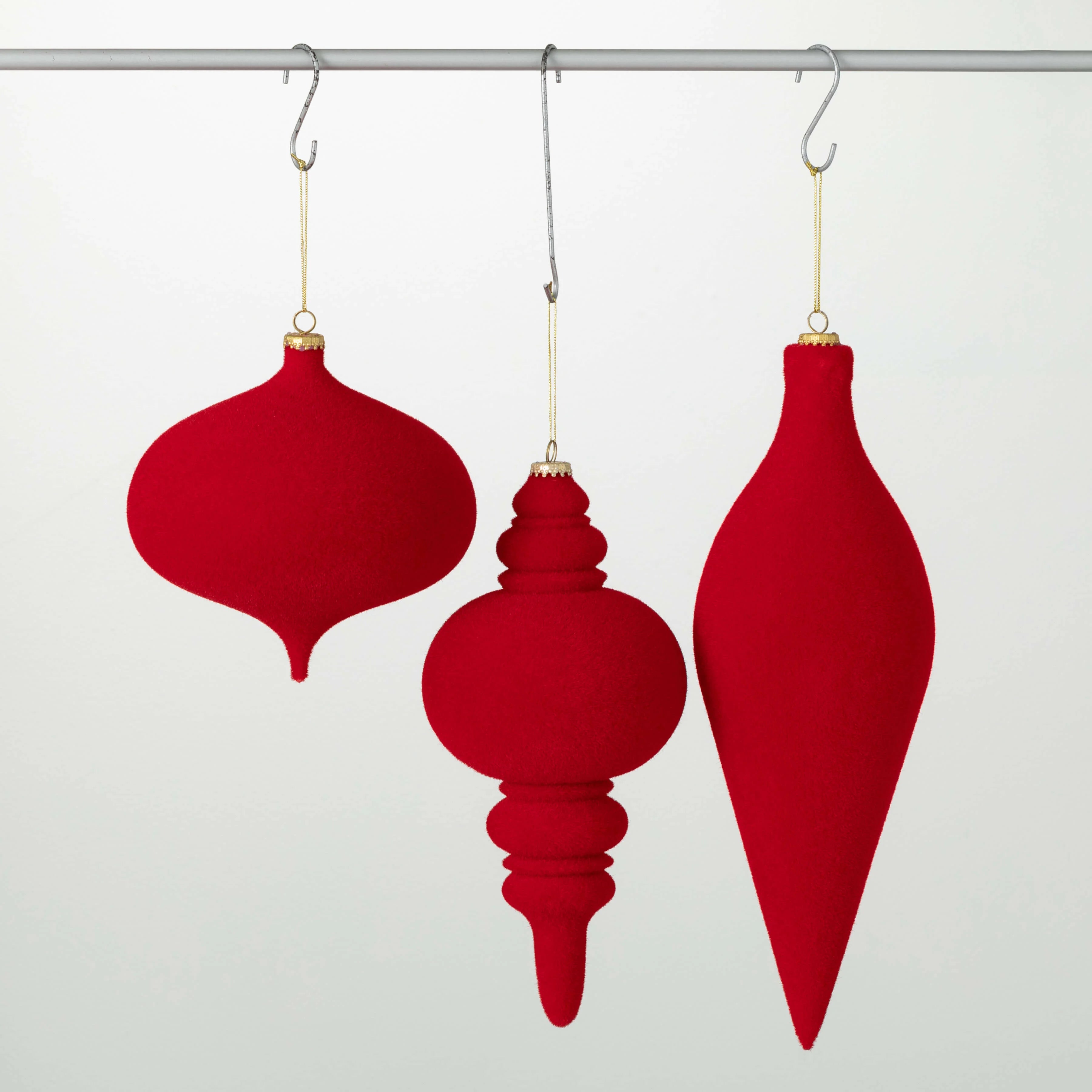 Red Flocked Ornaments
