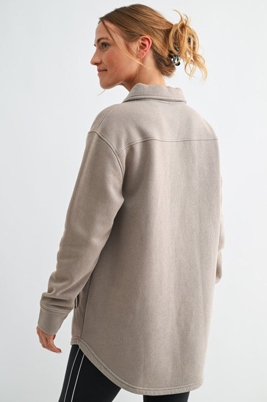 Snap on Shacket with Pockets