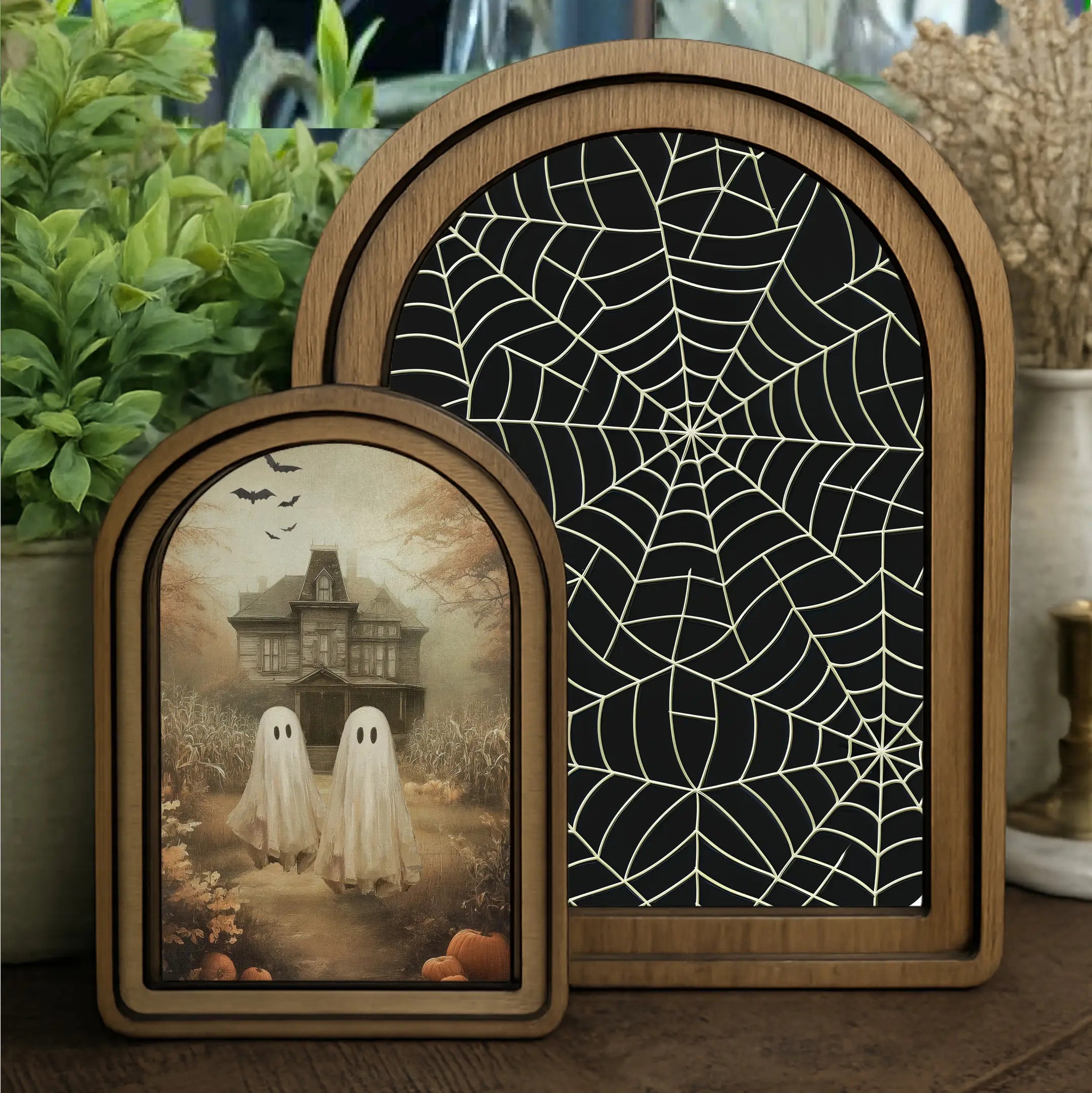 Fall/Halloween Arch Top Framed Art
