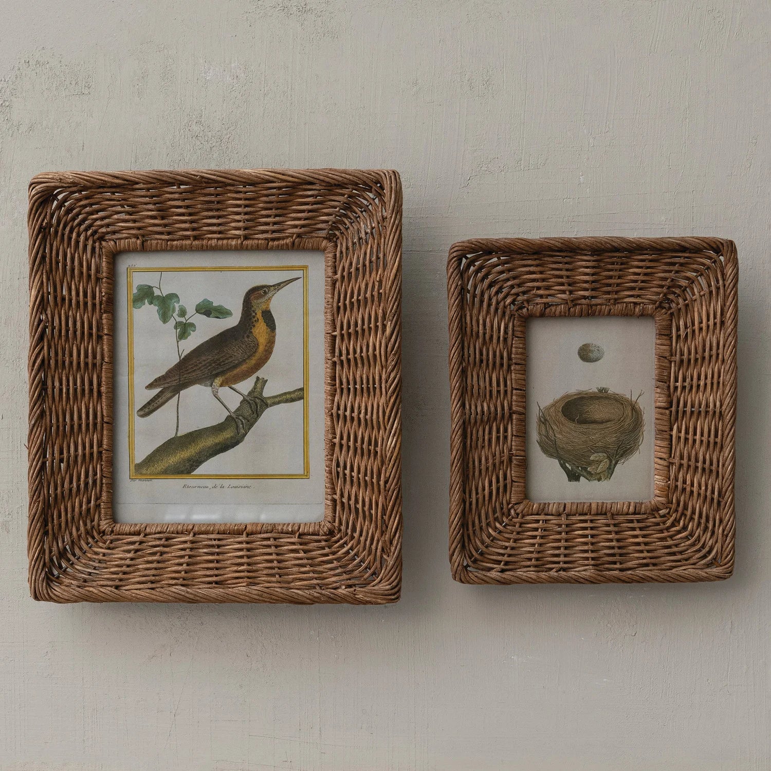 Hand-Woven Wicker Photo Frame
