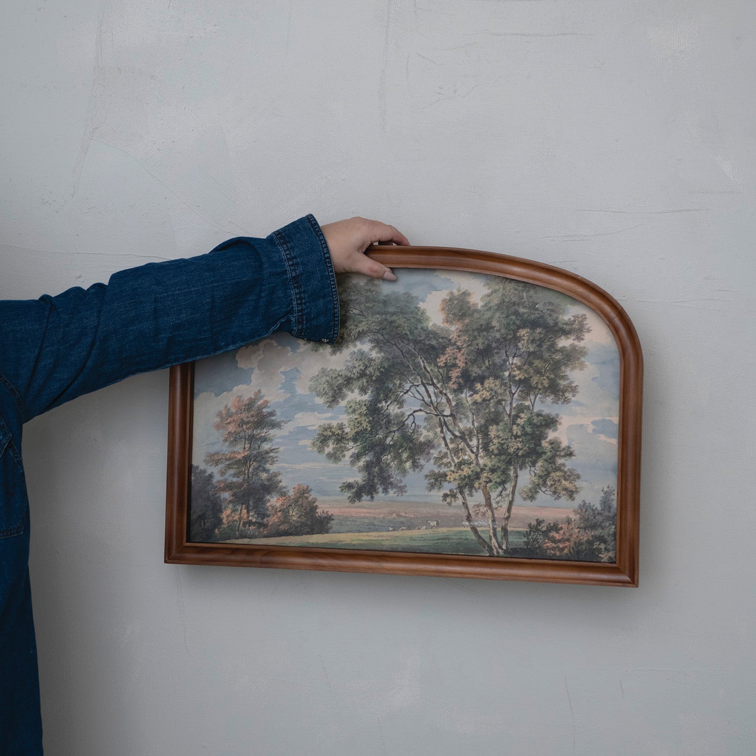 Wood Arched Framed Wall Decor with Landscape
