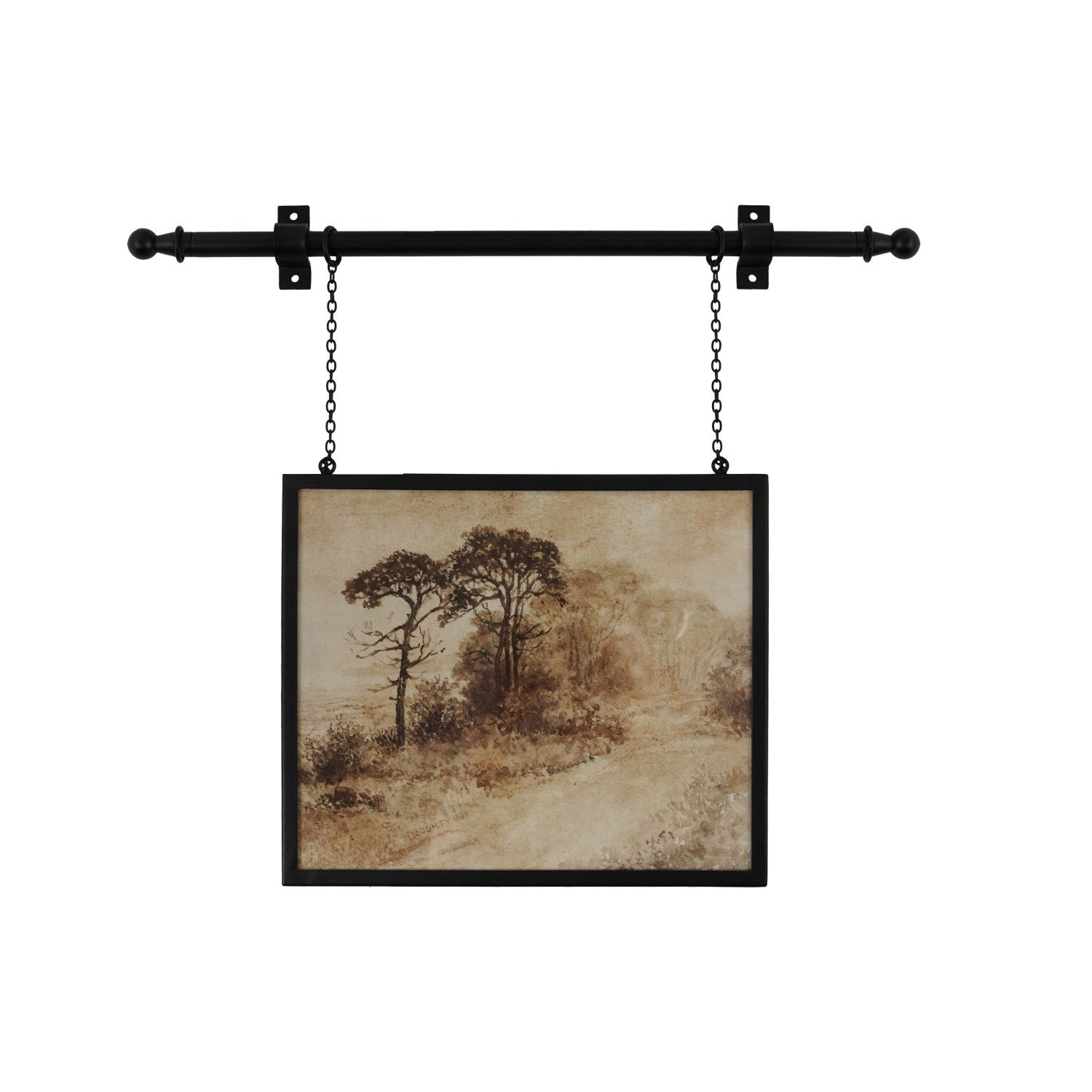 Hanging Metal Framed Glass Photo Frame (Holds 12" x 10" Photo)