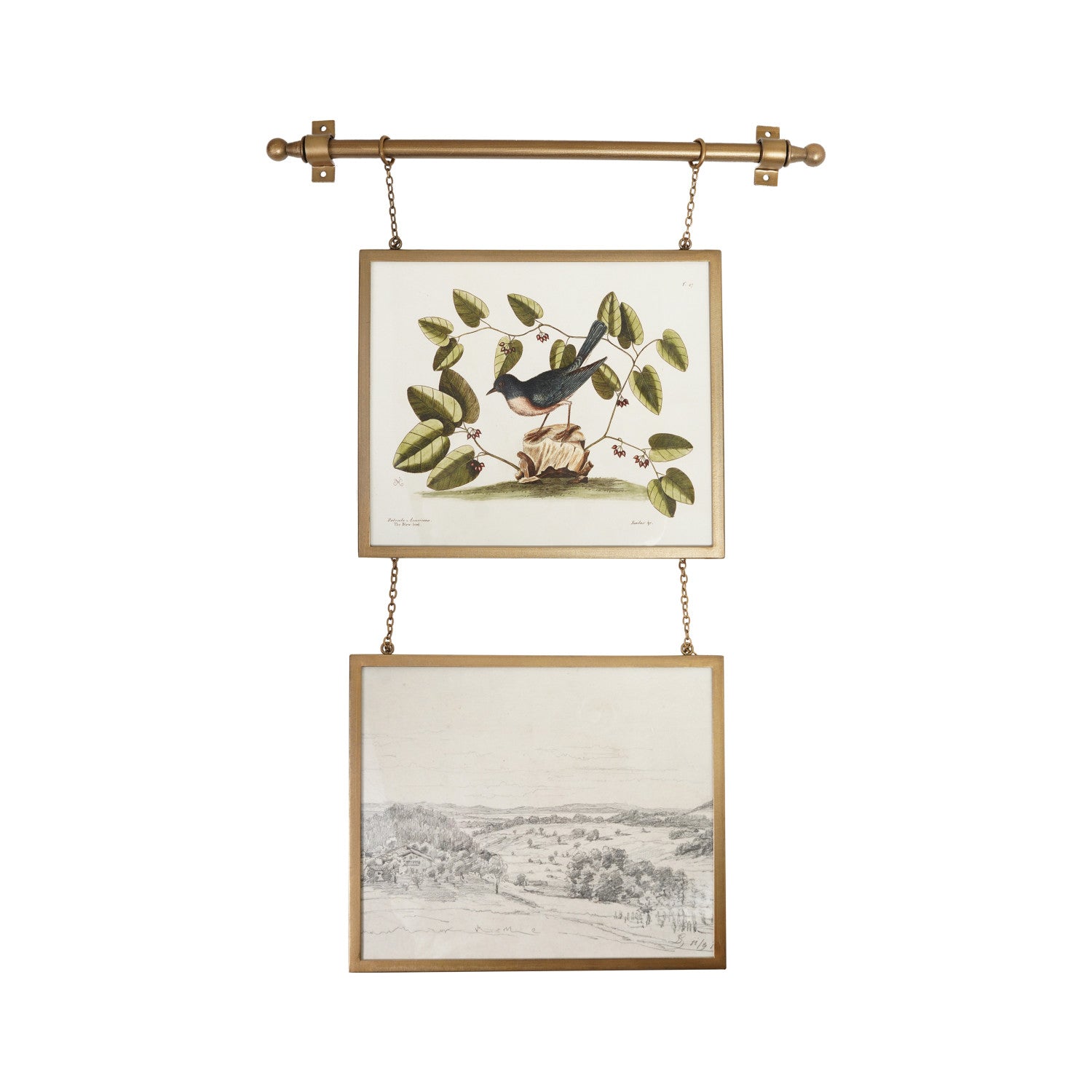 Hanging Metal Framed Glass Photo Frame Gold(Holds 12" x 10" Photo)