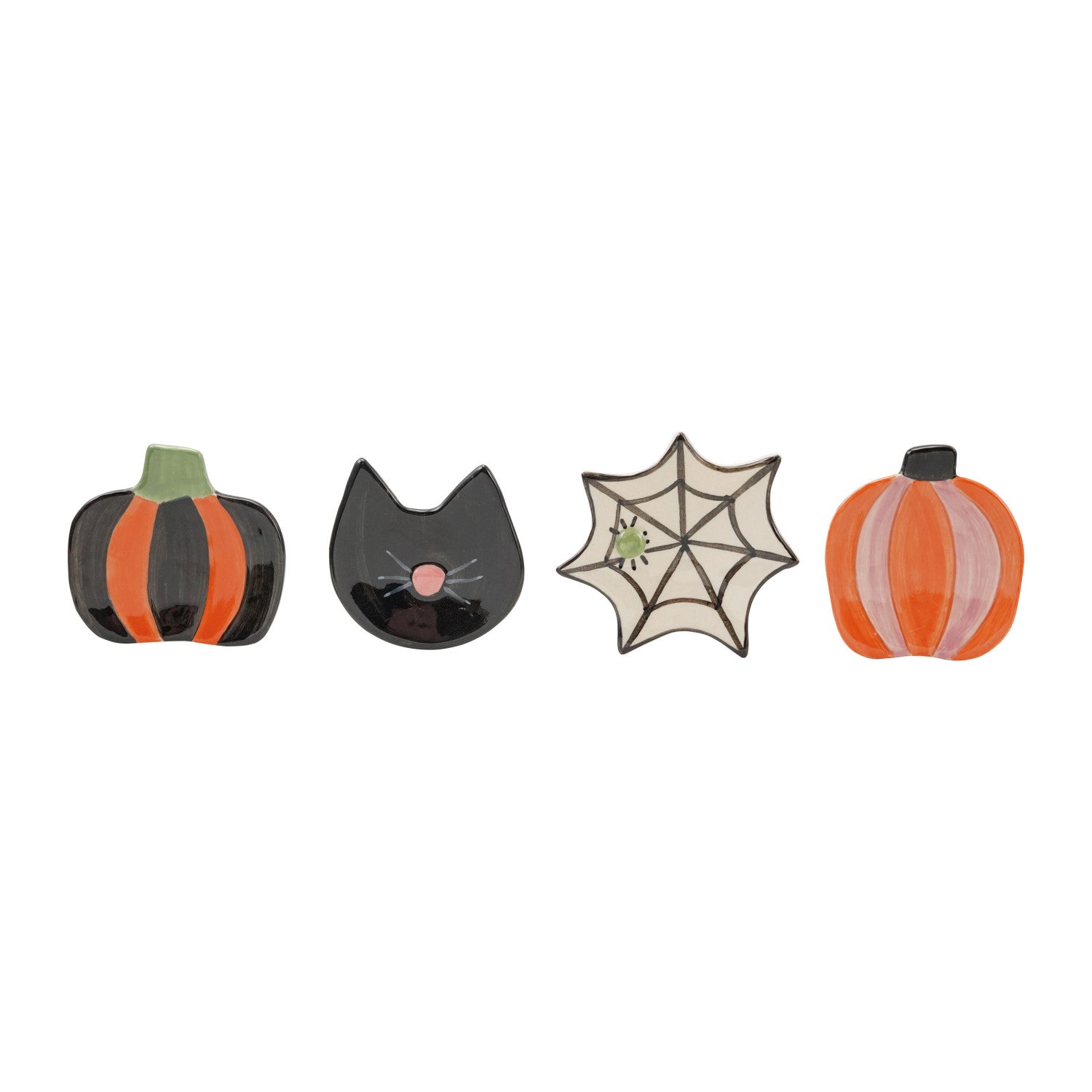 Hand-Painted Stoneware Halloween Icon Shaped Dish