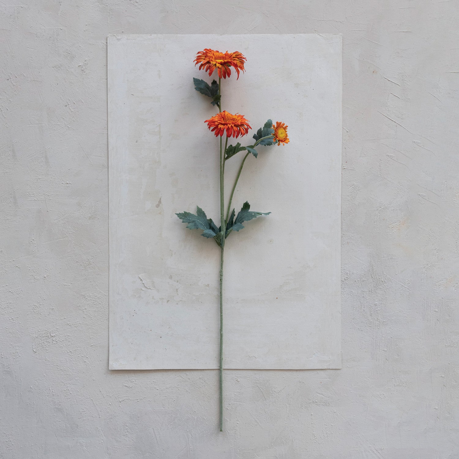 Faux Sunflower Stem, Orange Color