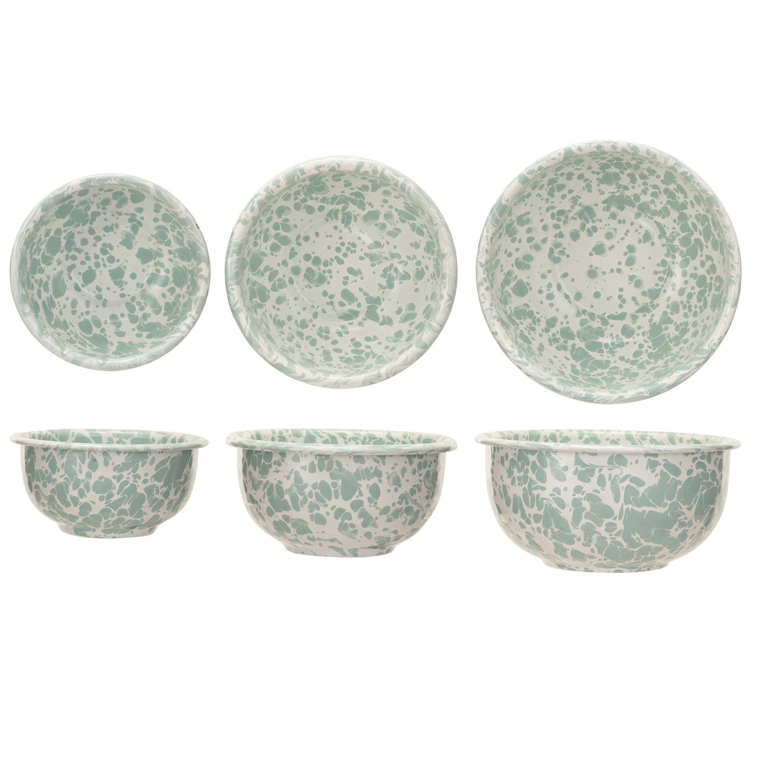 Enameled Metal Splatterware Bowls