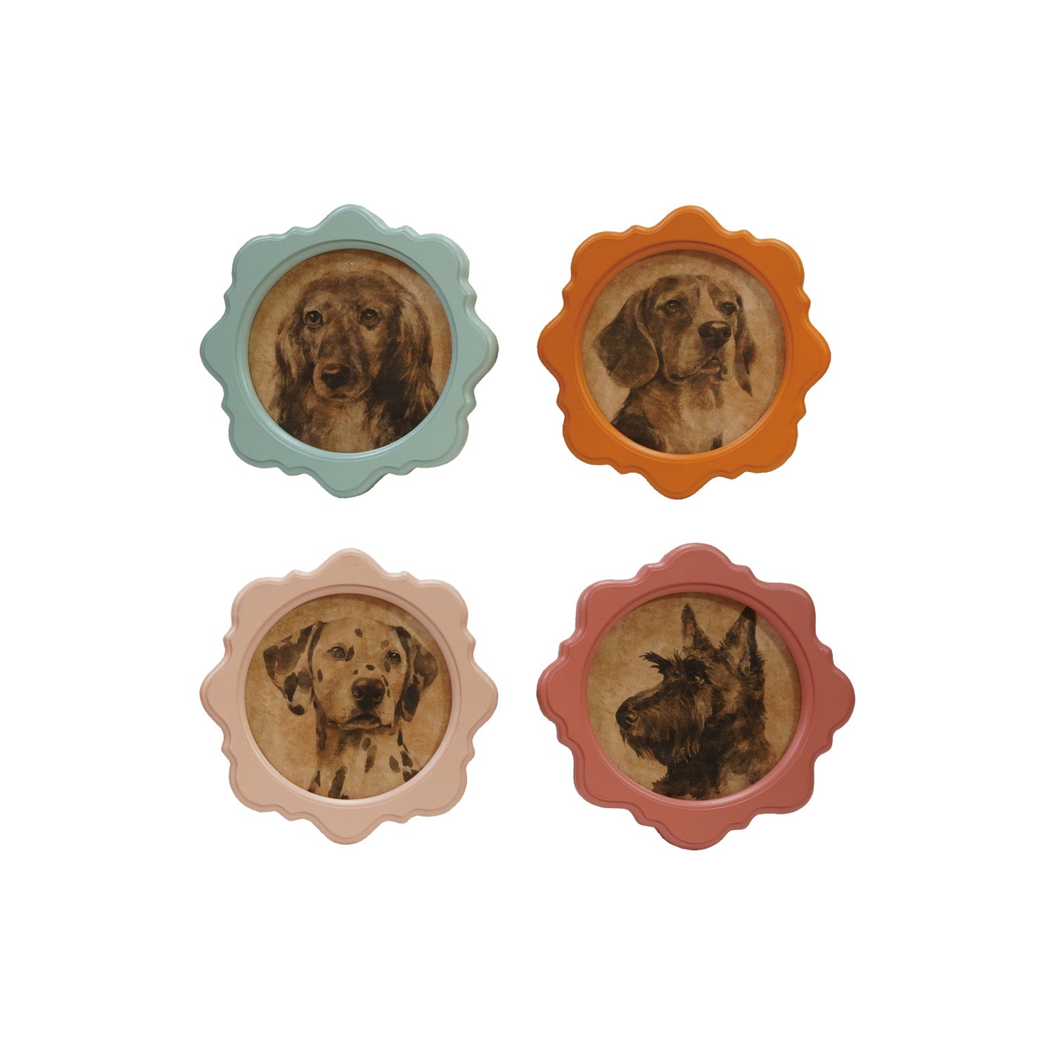 Framed Wall Décor with Vintage Reproduction Dog Image