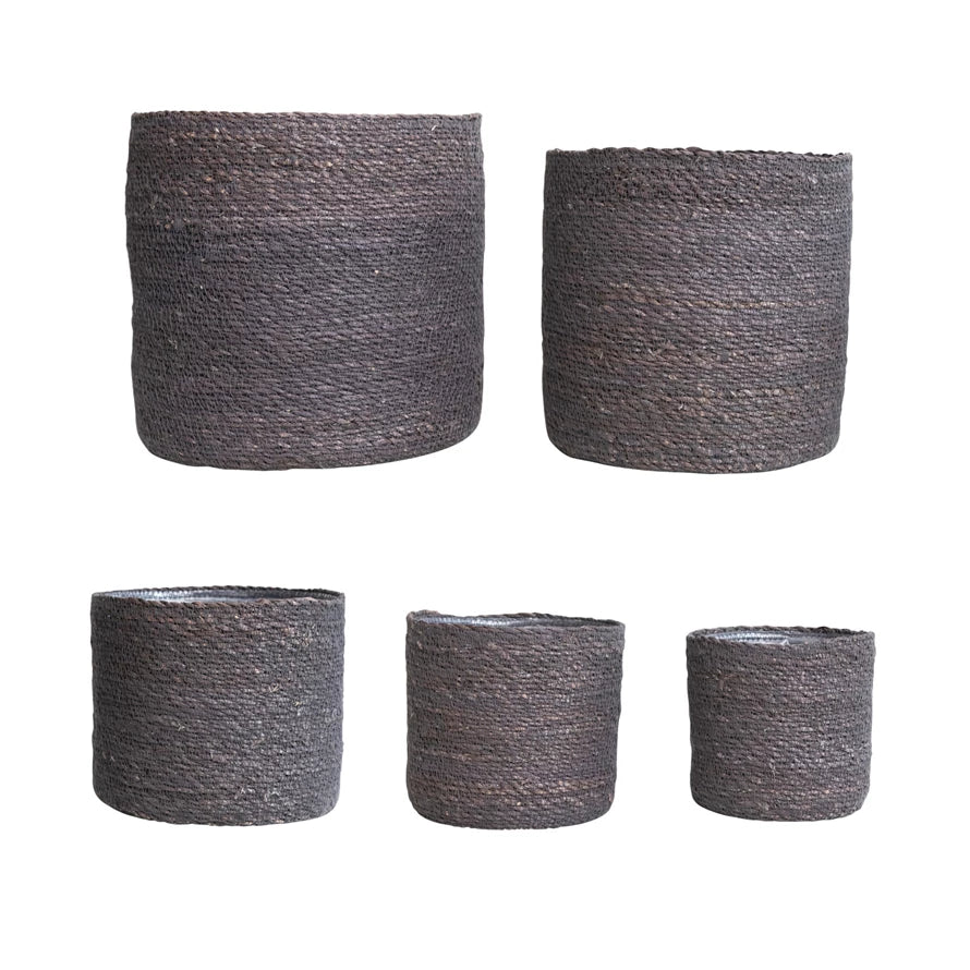 Hand-Woven Seagrass Baskets Charcoal