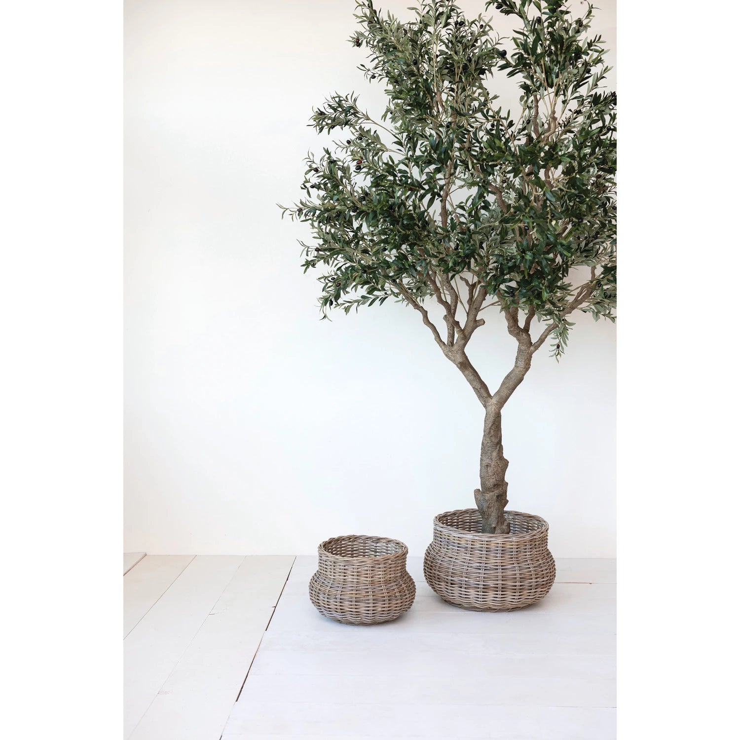 Hand-Woven Rattan Planters