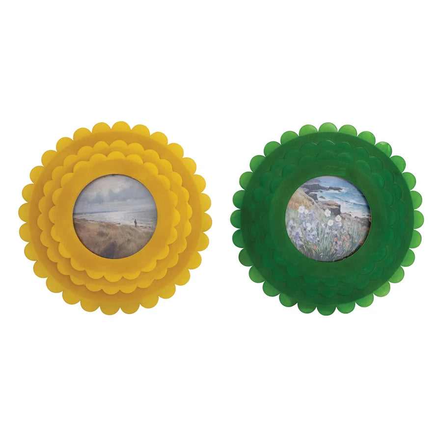 Resin Scalloped Photo Frame, 2 Colors