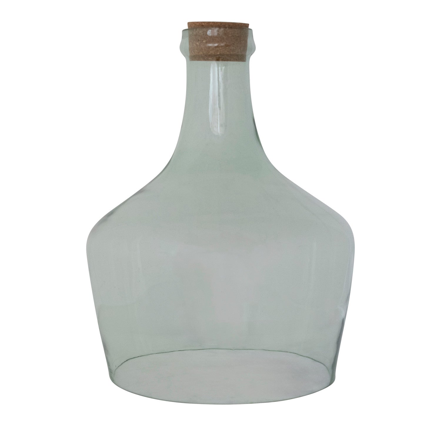 Hand-Blown Recycled Glass Cloche with Cork Stopper