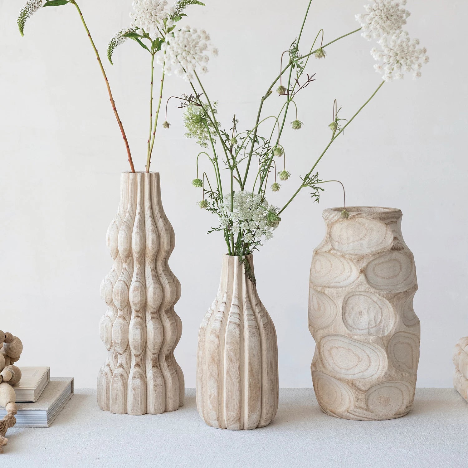Decorative Carved Paulownia Wood Vase