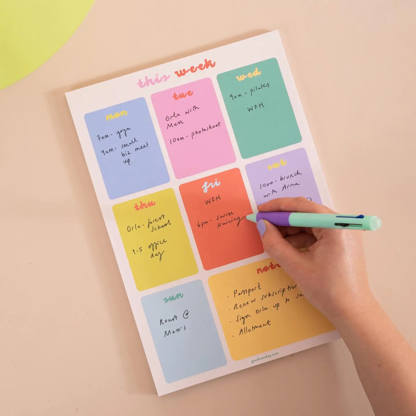 Weekly Planner Pad Bright Side