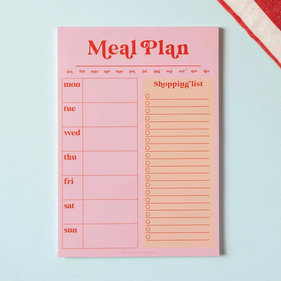 Weekly Meal Planner & Shopping List Pad
