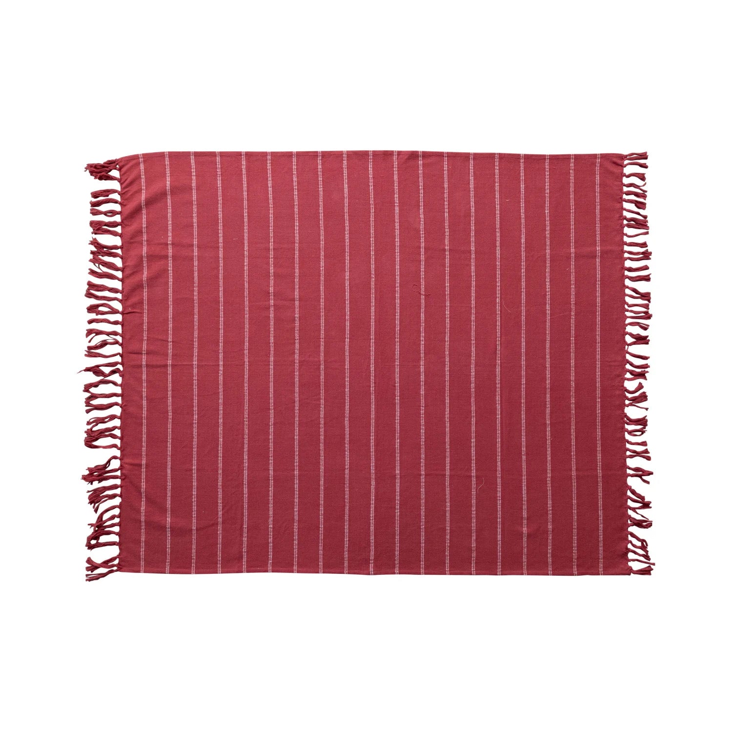 Red Fringe Flannel Throw