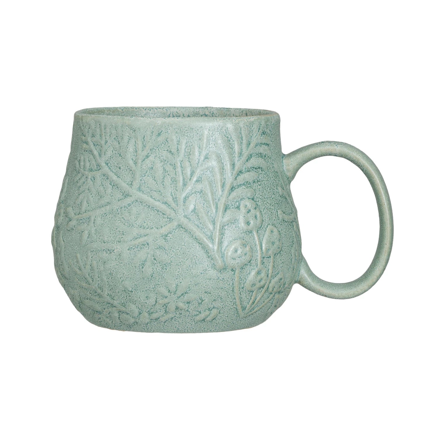Embossed Stoneware Mug w/ Botanicals