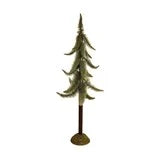 Wood & Plastic Bottle Brush Christmas Tree with Glitter & Moss