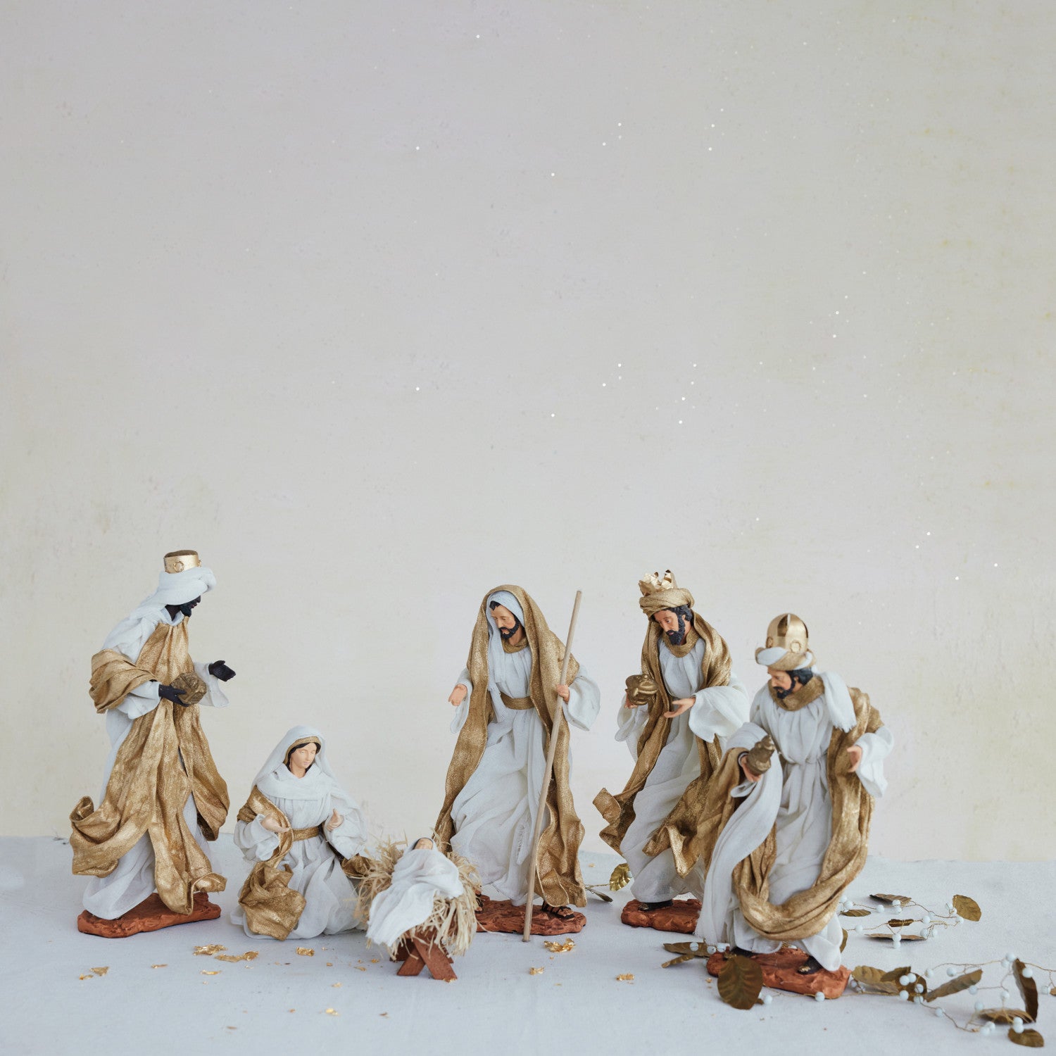 Handmade Fabric & Resin Nativity, Set of 6