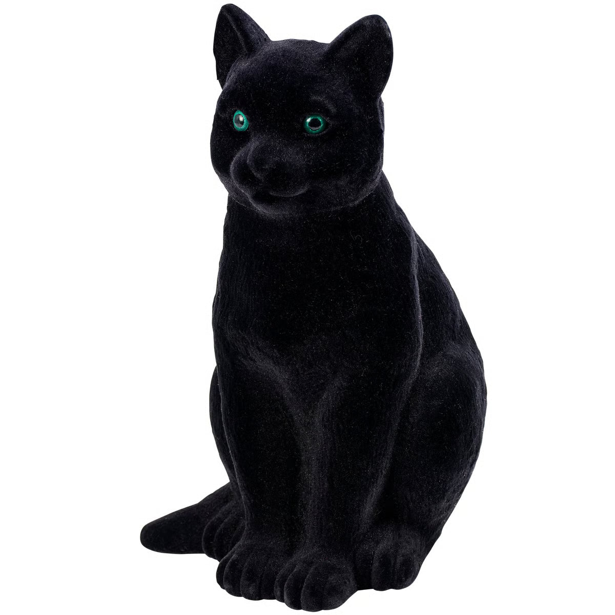 Fuzzy Black Cat Figurine
