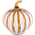 Glass Amber Stripe Pumpkin