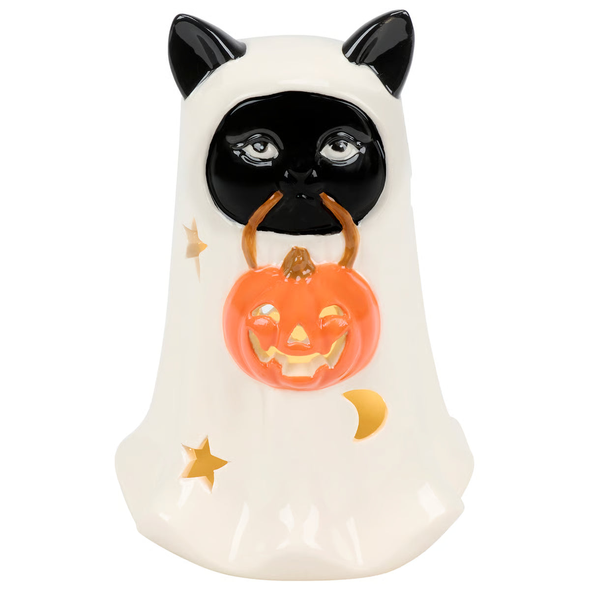 Lighted Ghost Cat Figurine